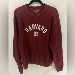 Harvard Unwind By League Women’s Maroon Ribbed Crew Neck Sweatshirt Size L